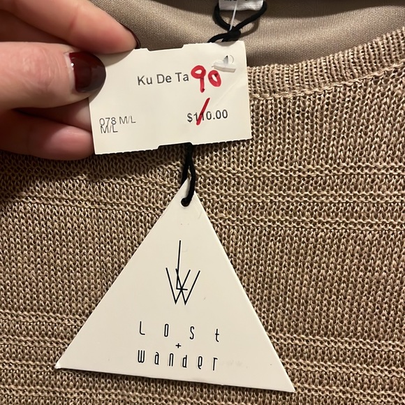 Lost + Wander Dress ‘Ku De Ta’ Crochet Sleeveless Tan Size M/L - Picture 7 of 9